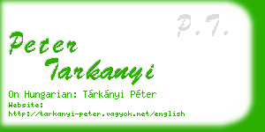 peter tarkanyi business card